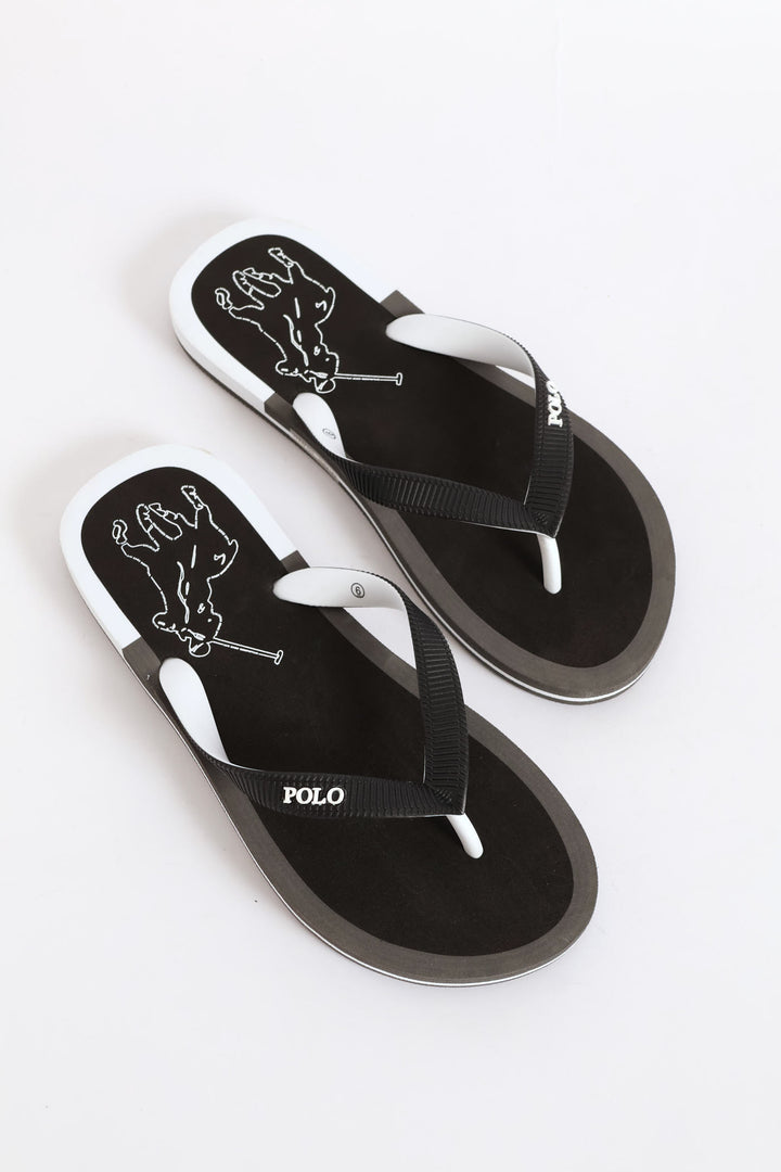 Big Pony Flip Flop - Black/White