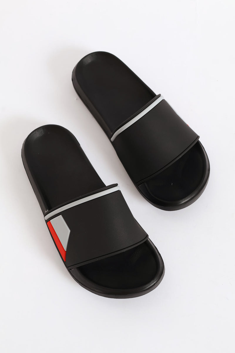 Boys Rubber Vamp Pool Slide - Black