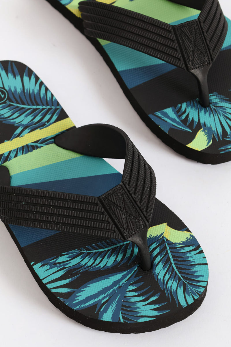 Boys Tropical Thong Sandal - Teal