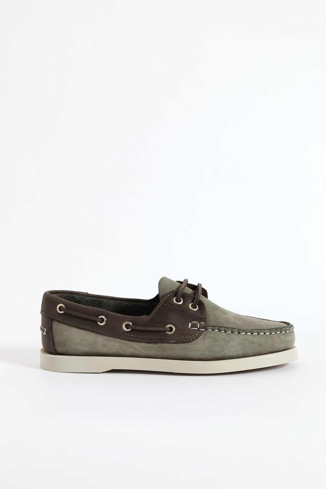 Fashion Lace Up Nubuck Docksider - Grey