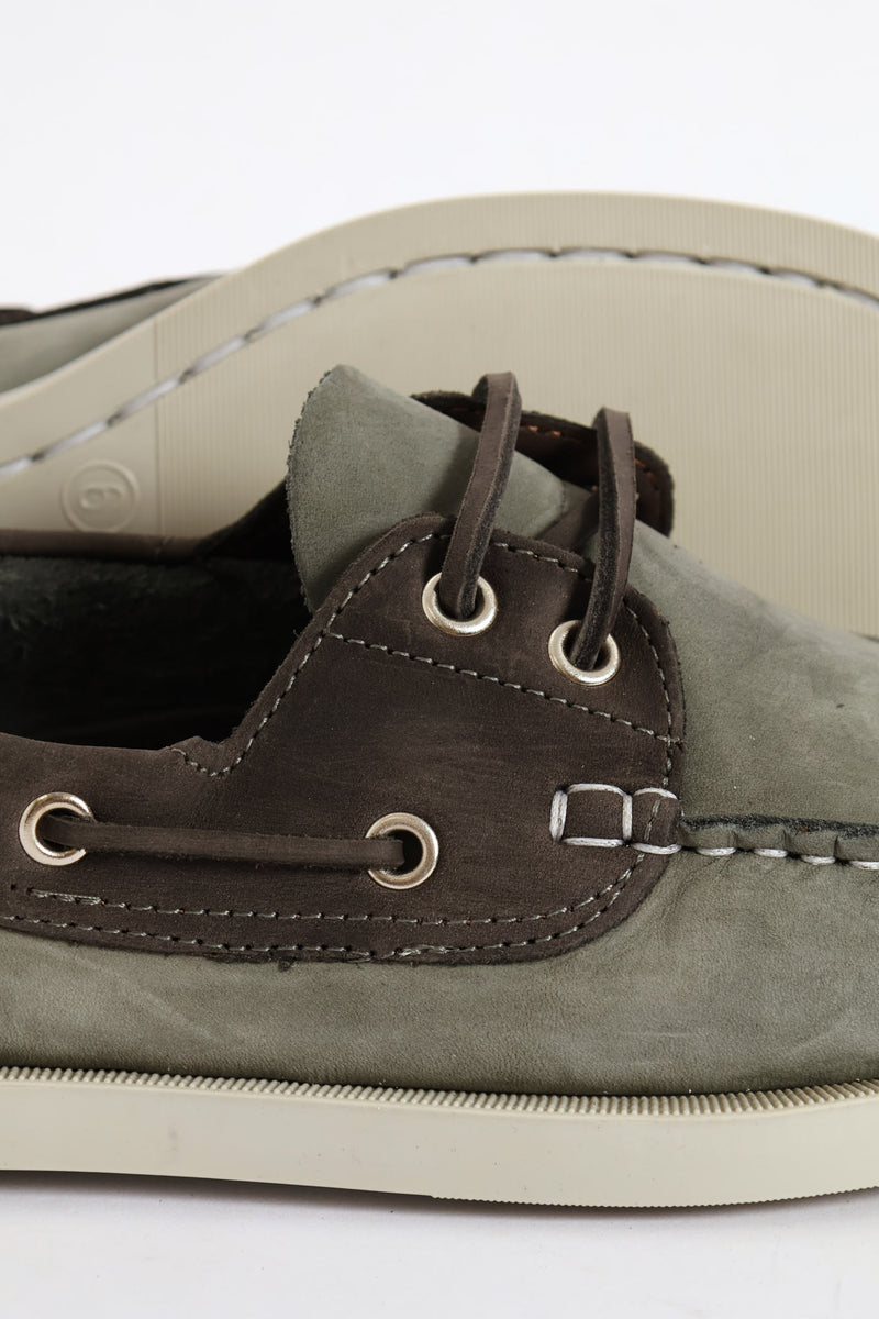 Fashion Lace Up Nubuck Docksider - Grey