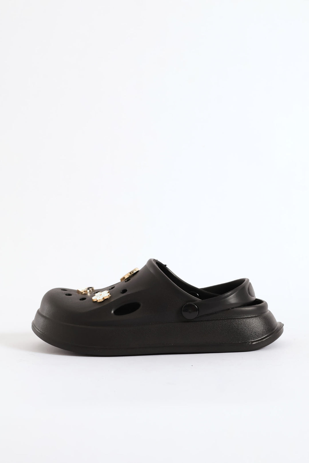 Girls Embroidered Clog - Black