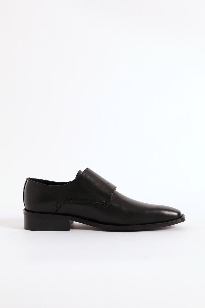 Double Monk Formal Leather Smart Shoe - Black