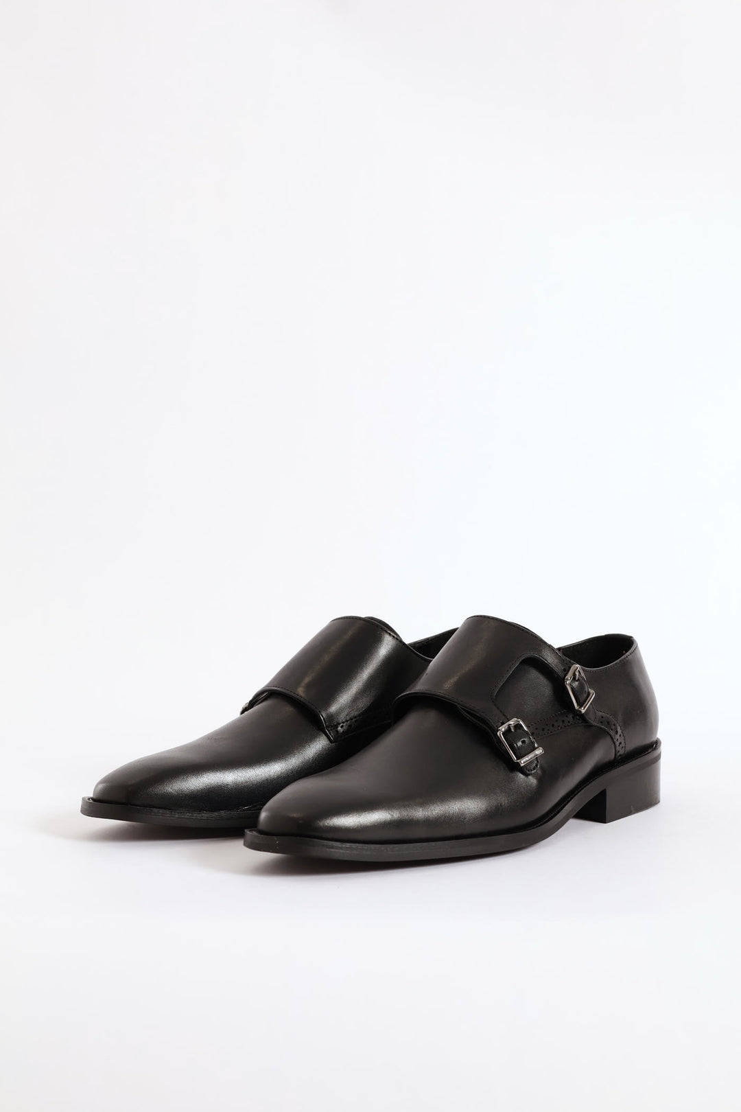 Double Monk Formal Leather Smart Shoe - Black