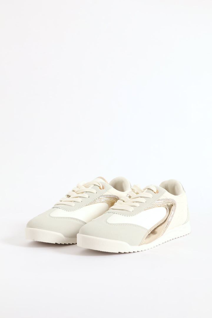 Girls Slimline Sneaker - Off White