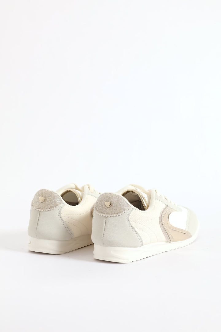 Girls Slimline Sneaker - Off White