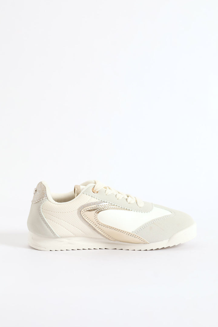 Girls Slimline Sneaker - Off White