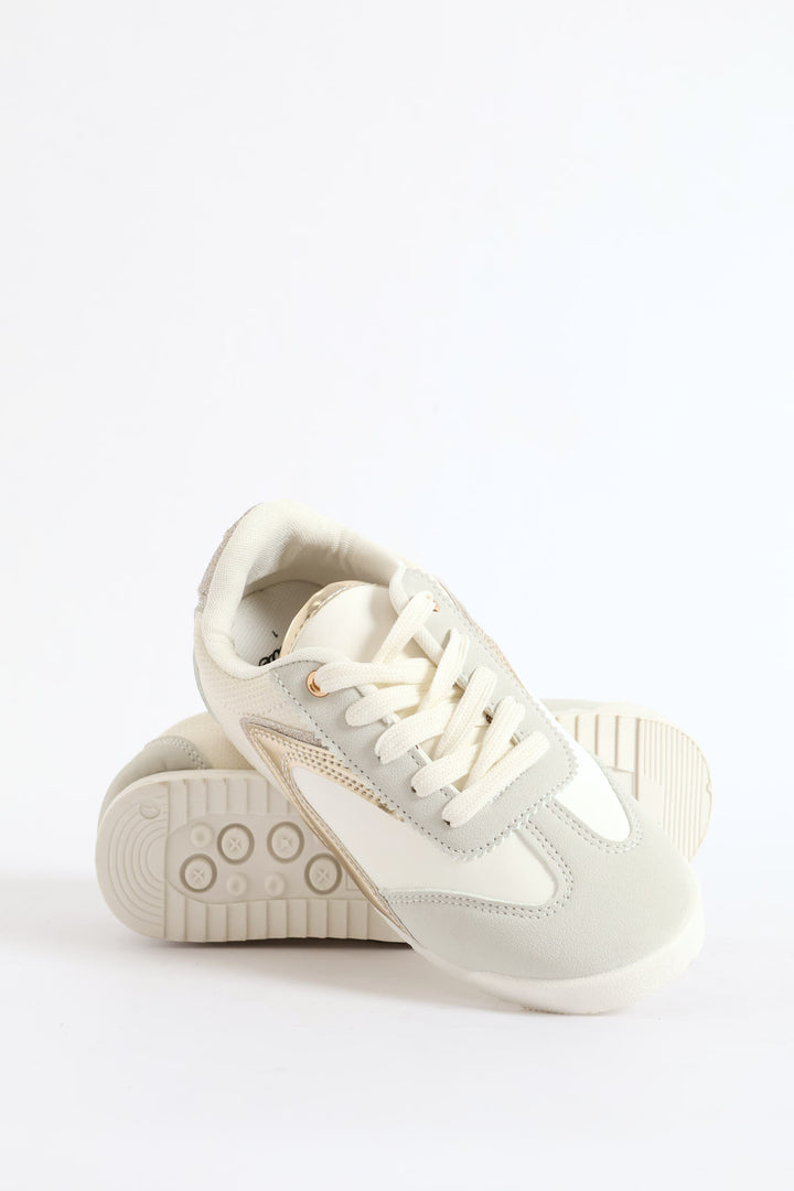 Girls Slimline Sneaker - Off White