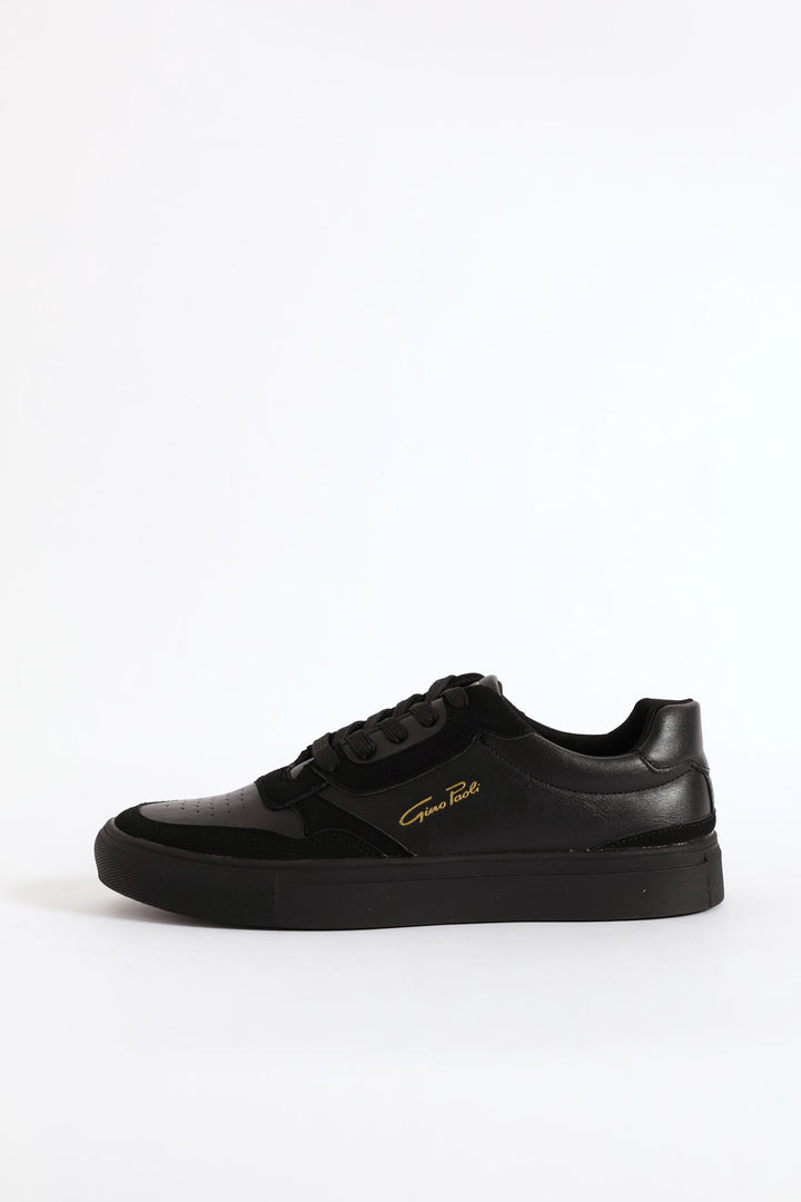 Finn Panelled Lace Up Sneaker - Black