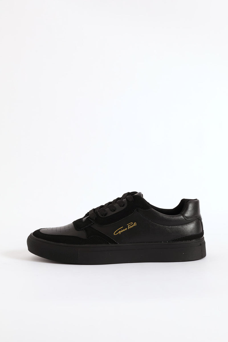 Finn Panelled Lace Up Sneaker - Black