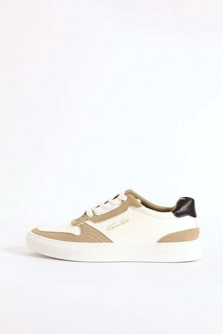 Finn Panelled Lace Up Sneaker - White