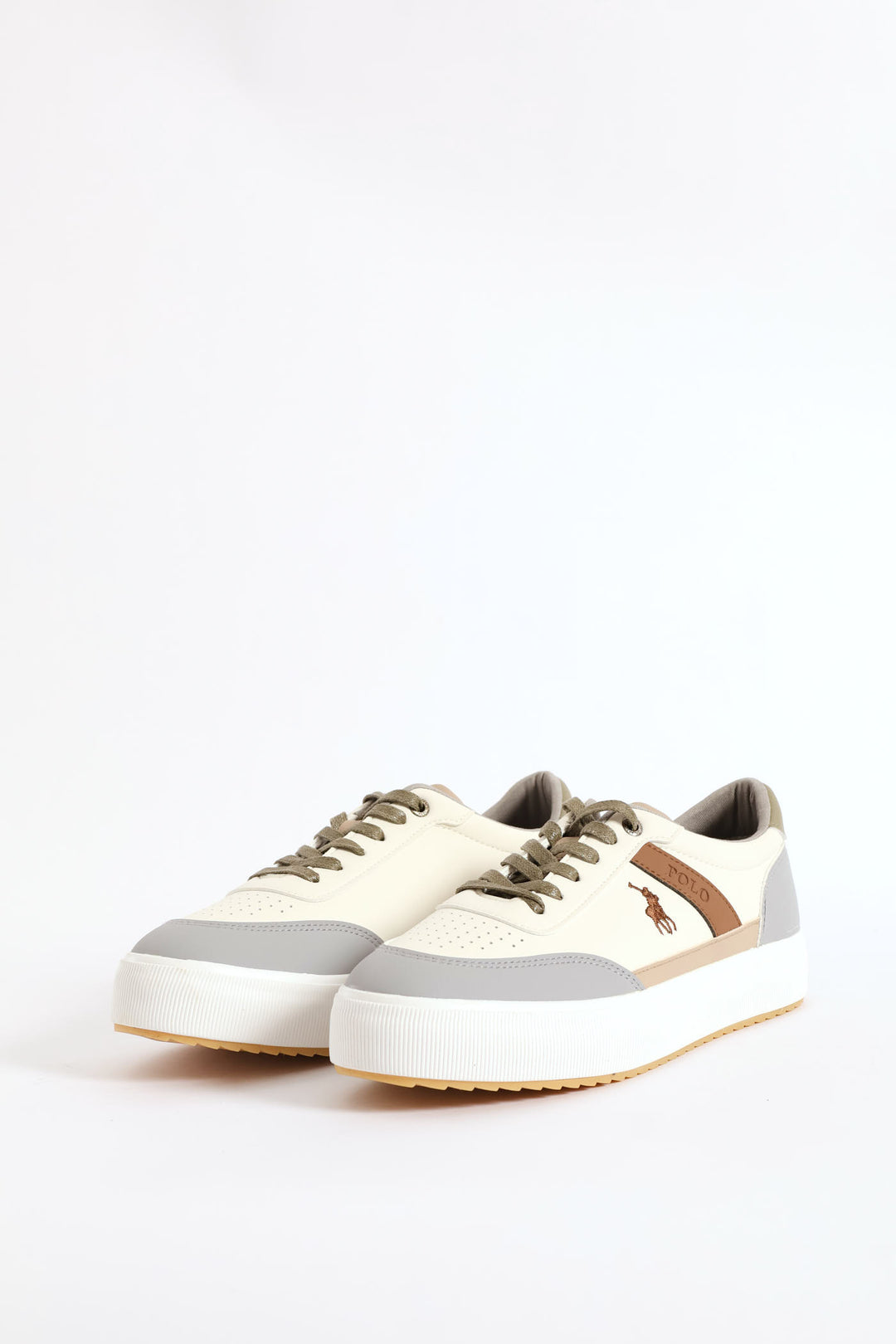 Colour Block Sneaker - White/Sandstone