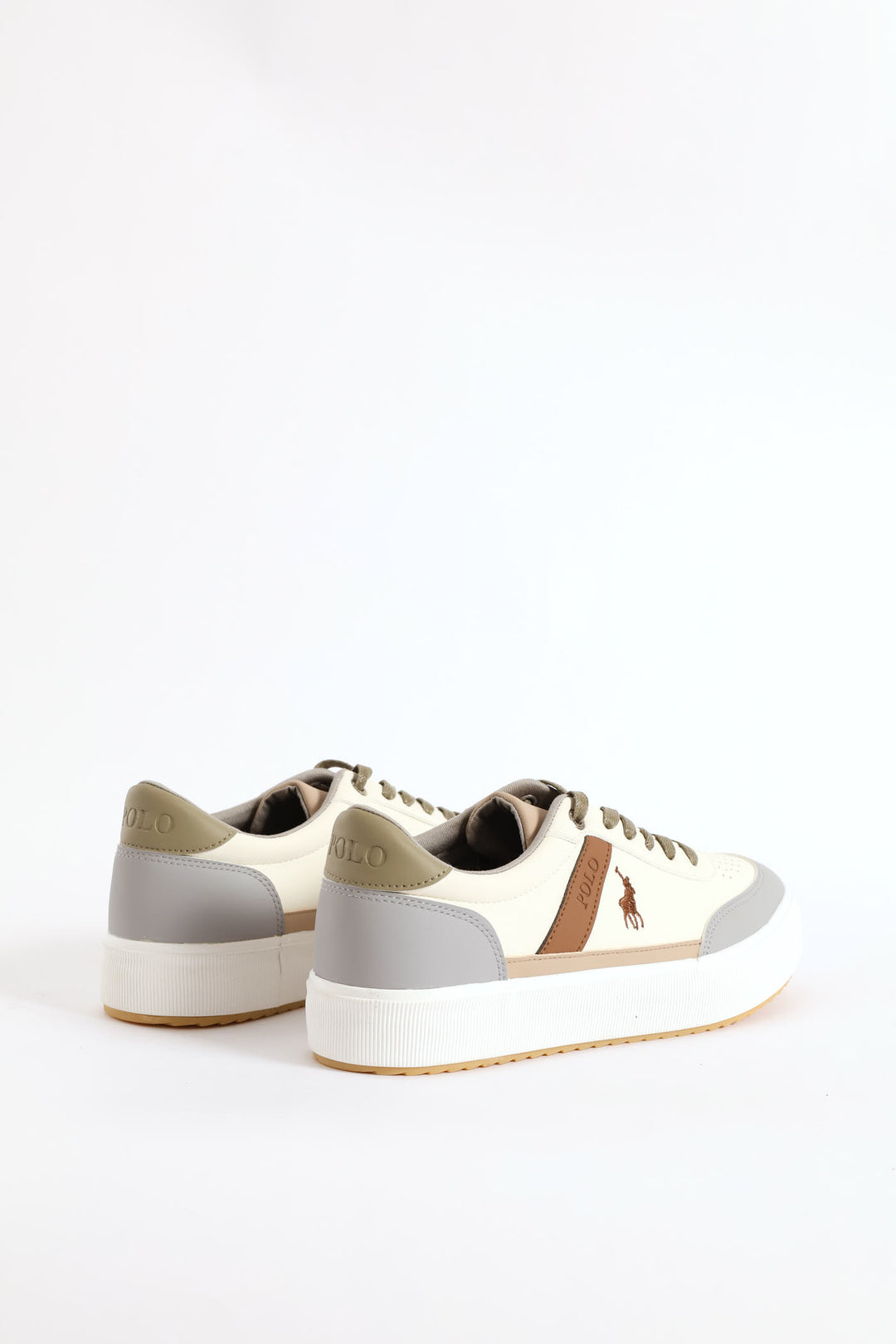 Colour Block Sneaker - White/Sandstone