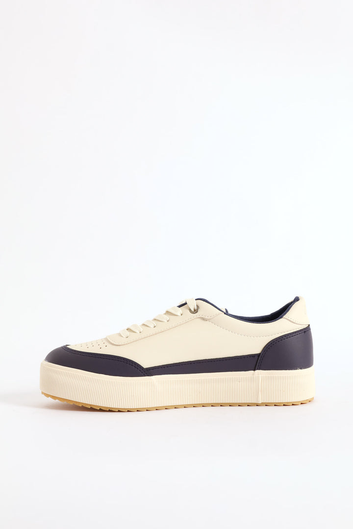 Colour Block Sneaker - White/Navy
