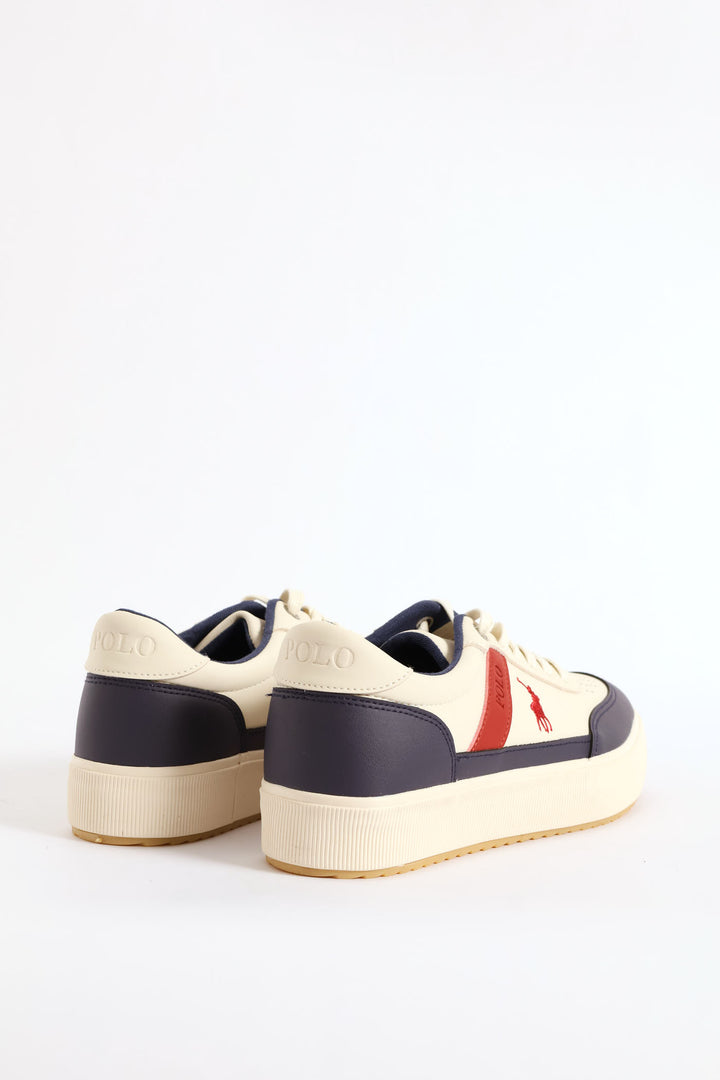 Colour Block Sneaker - White/Navy