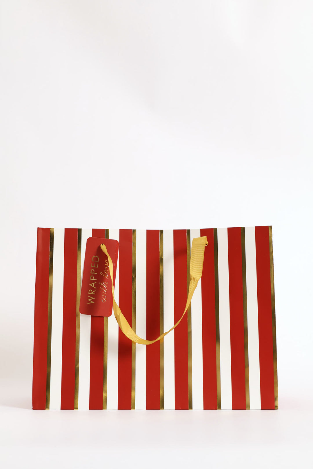 Foil Stripe Gift Bag - Red