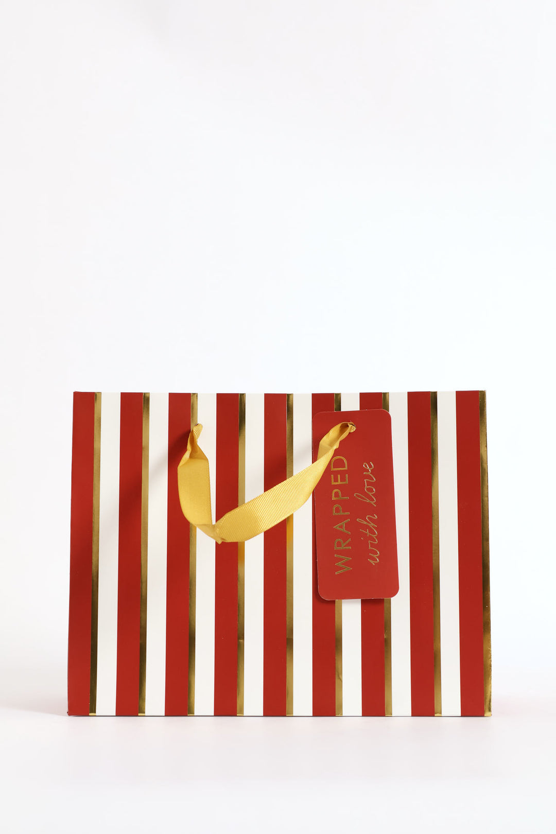 Foil Stripe Gift Bag - Red