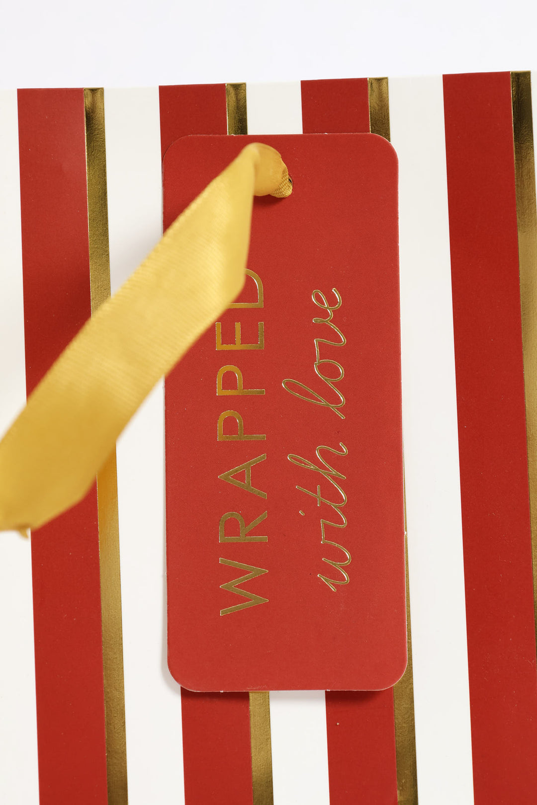 Foil Stripe Gift Bag - Red