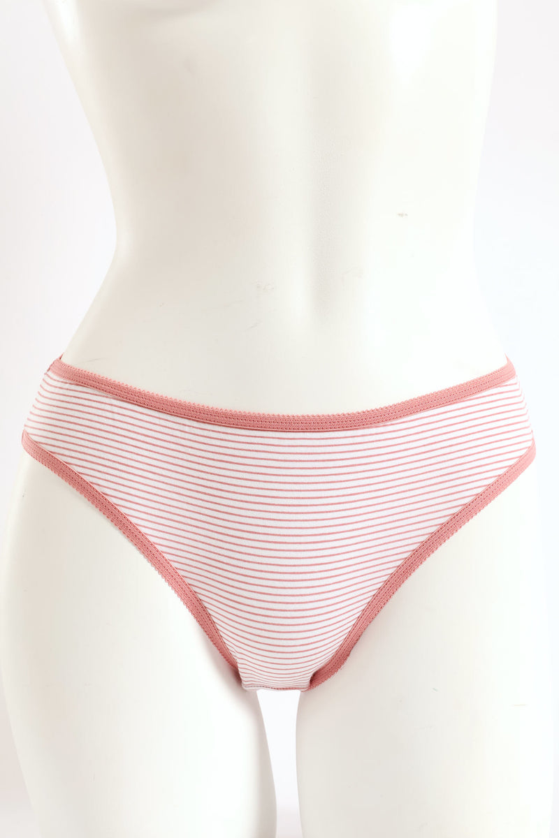 5 Pack Cotton Bikini Panties - Dark Grey/Pink Leopard/White/Blue Leopard/Denim