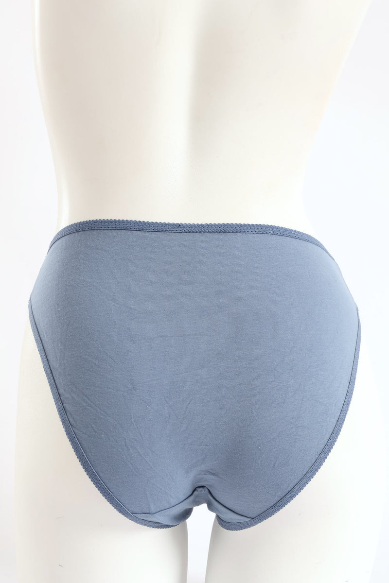 5 Pack Cotton Hi-Cut Panties - White/Light Melange/Denim/Dark Melange/Black