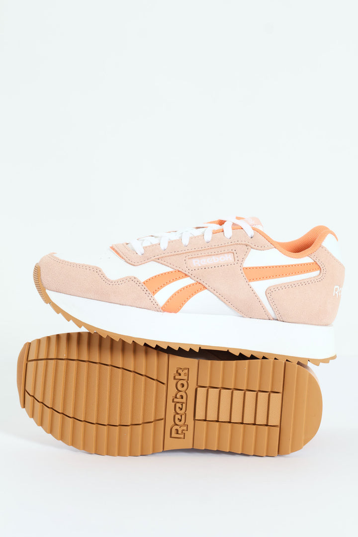 Glide Ripple Double Lace Up Sneaker - White/Beige