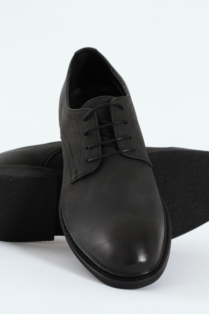 Smart Casual Lace Up Derby Shoe - Black