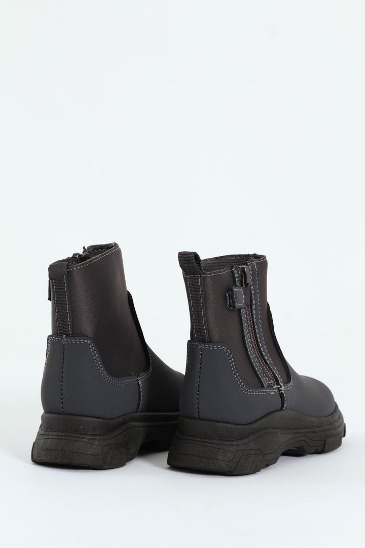 Pre-Boys Neoprene Chelsea Boot - Charcoal