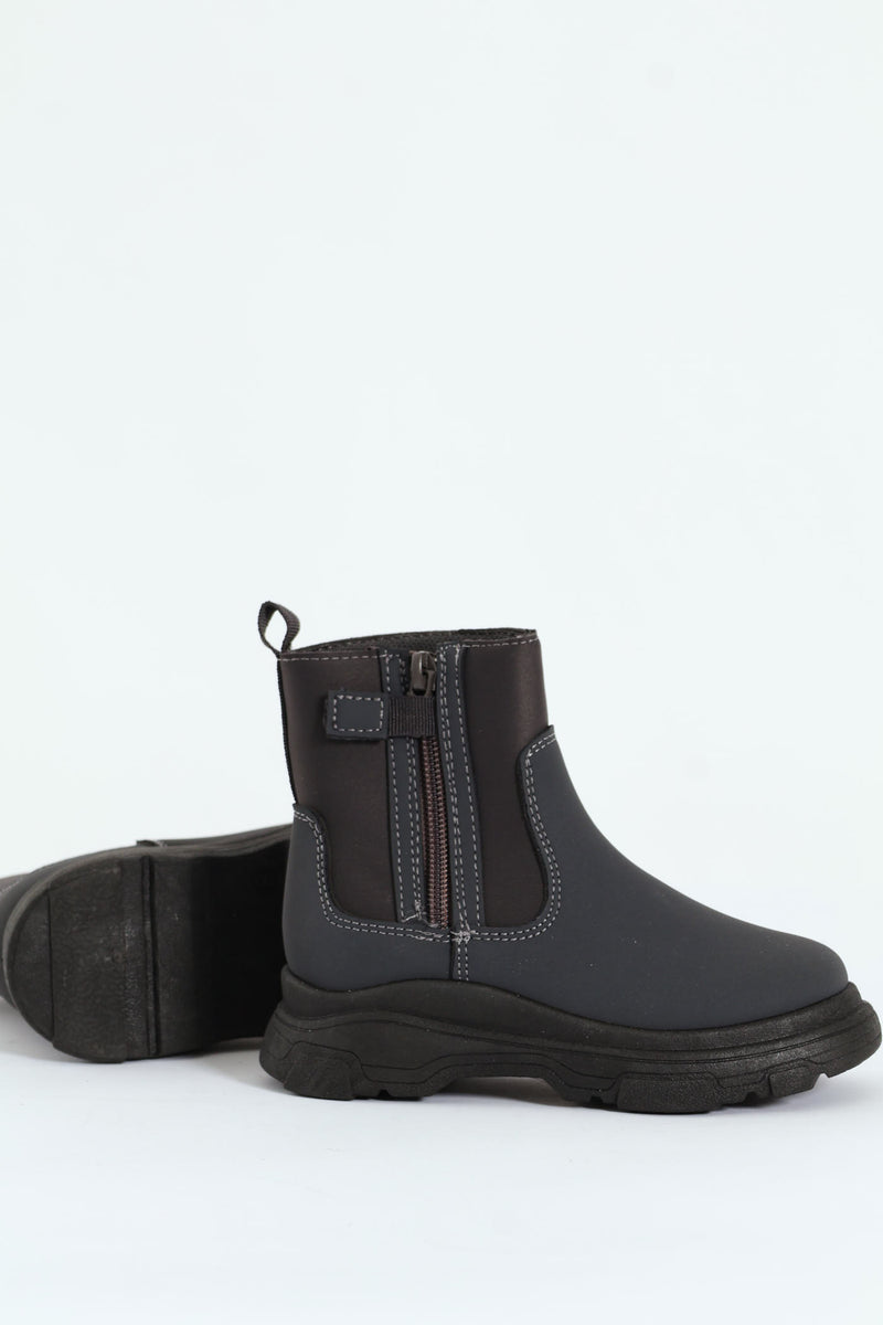 Pre-Boys Neoprene Chelsea Boot - Charcoal