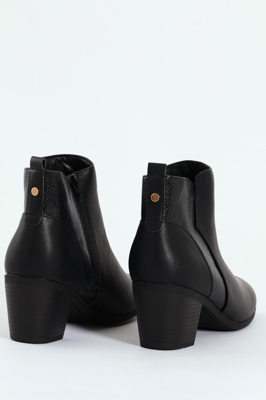 Pu Insert Chelsea Ankle Boot - Black
