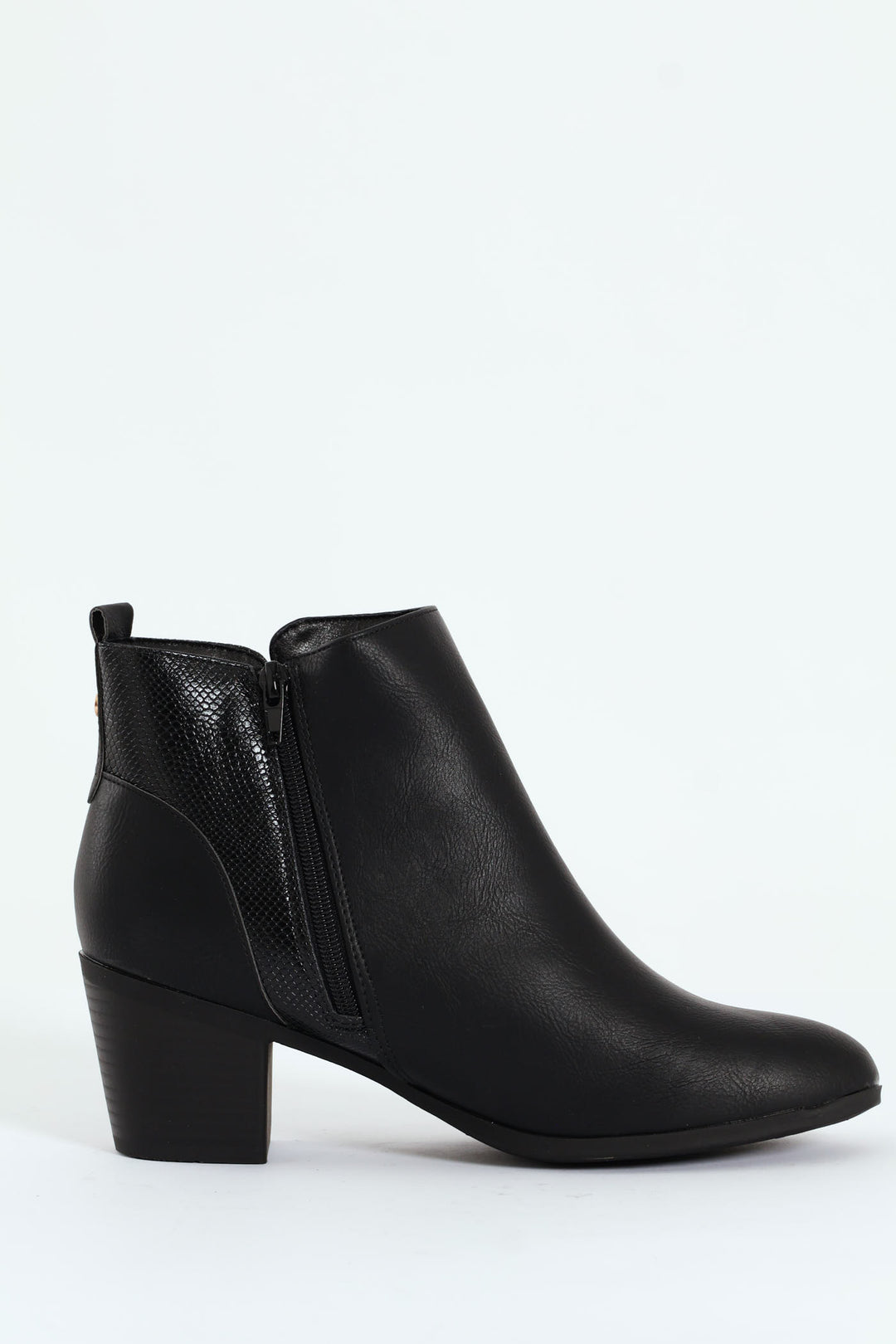 Pu Insert Chelsea Ankle Boot - Black