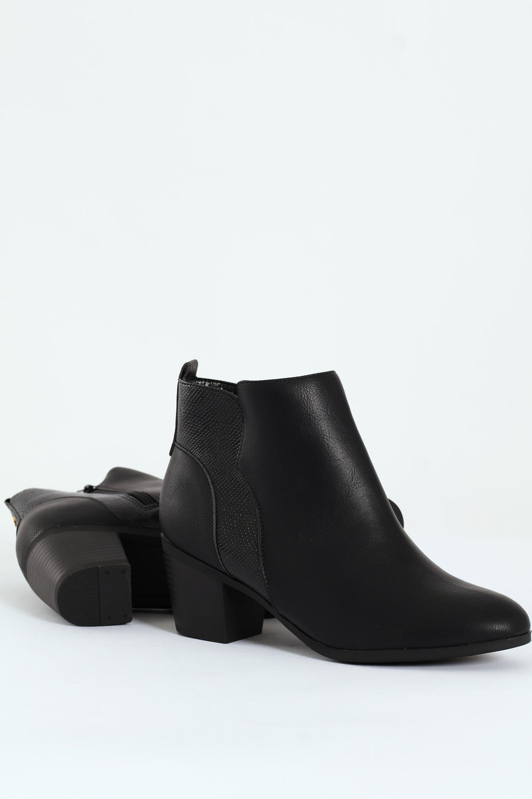 Pu Insert Chelsea Ankle Boot - Black