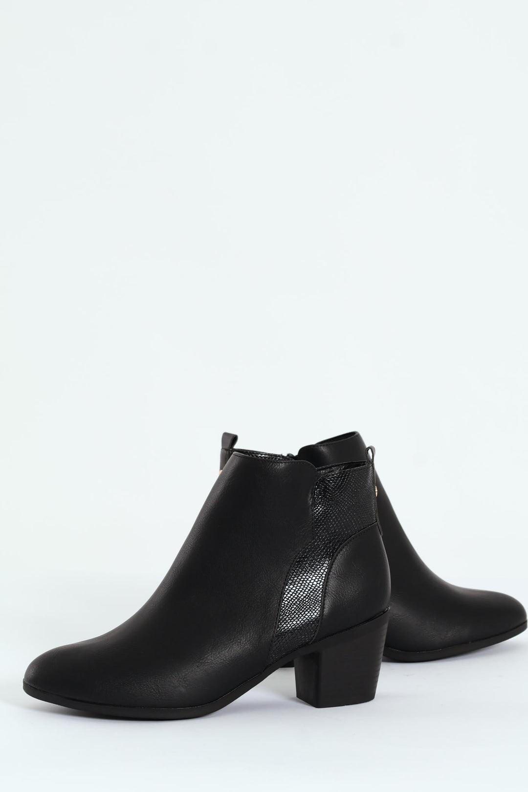 Pu Insert Chelsea Ankle Boot - Black