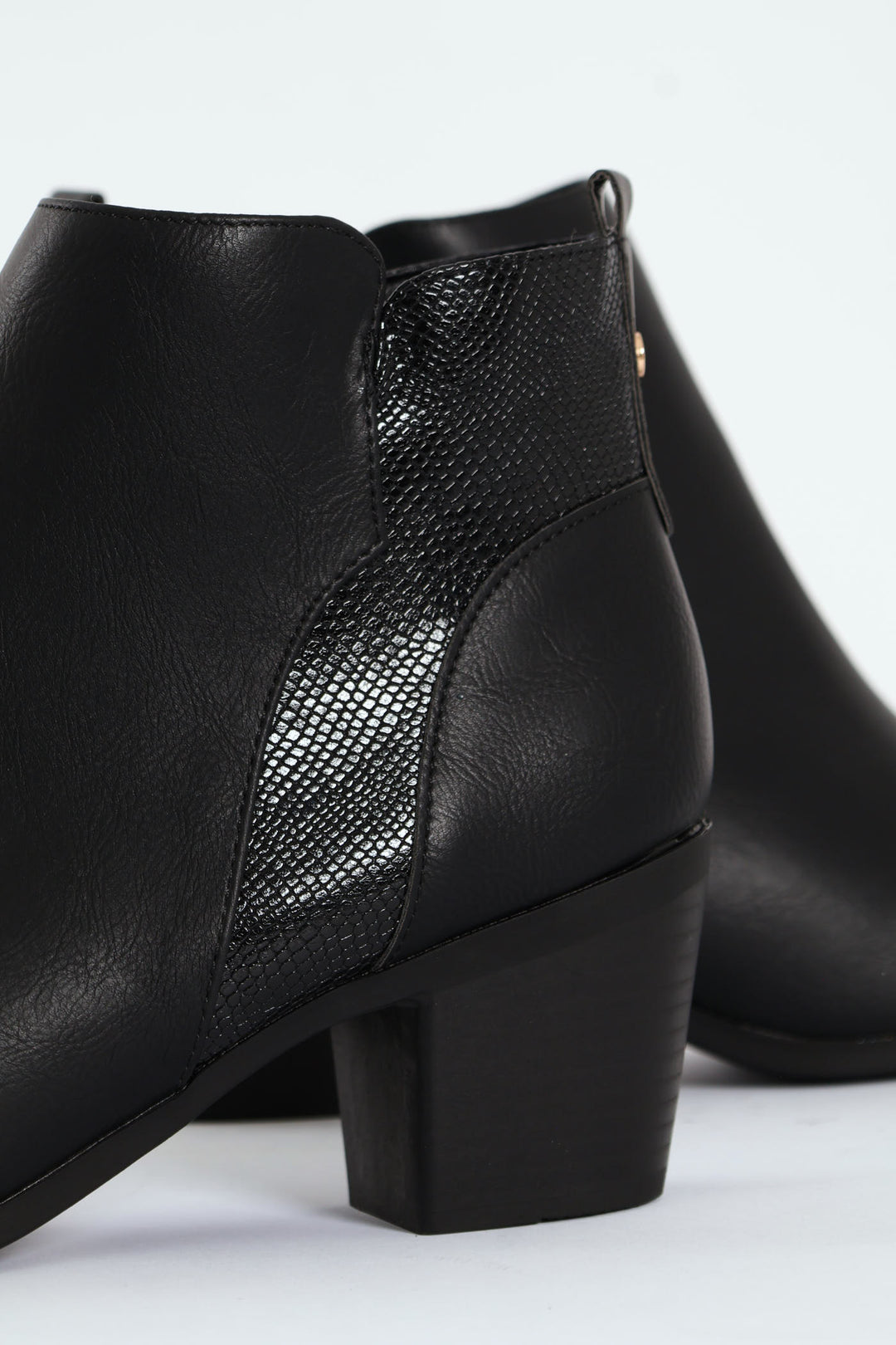 Pu Insert Chelsea Ankle Boot - Black