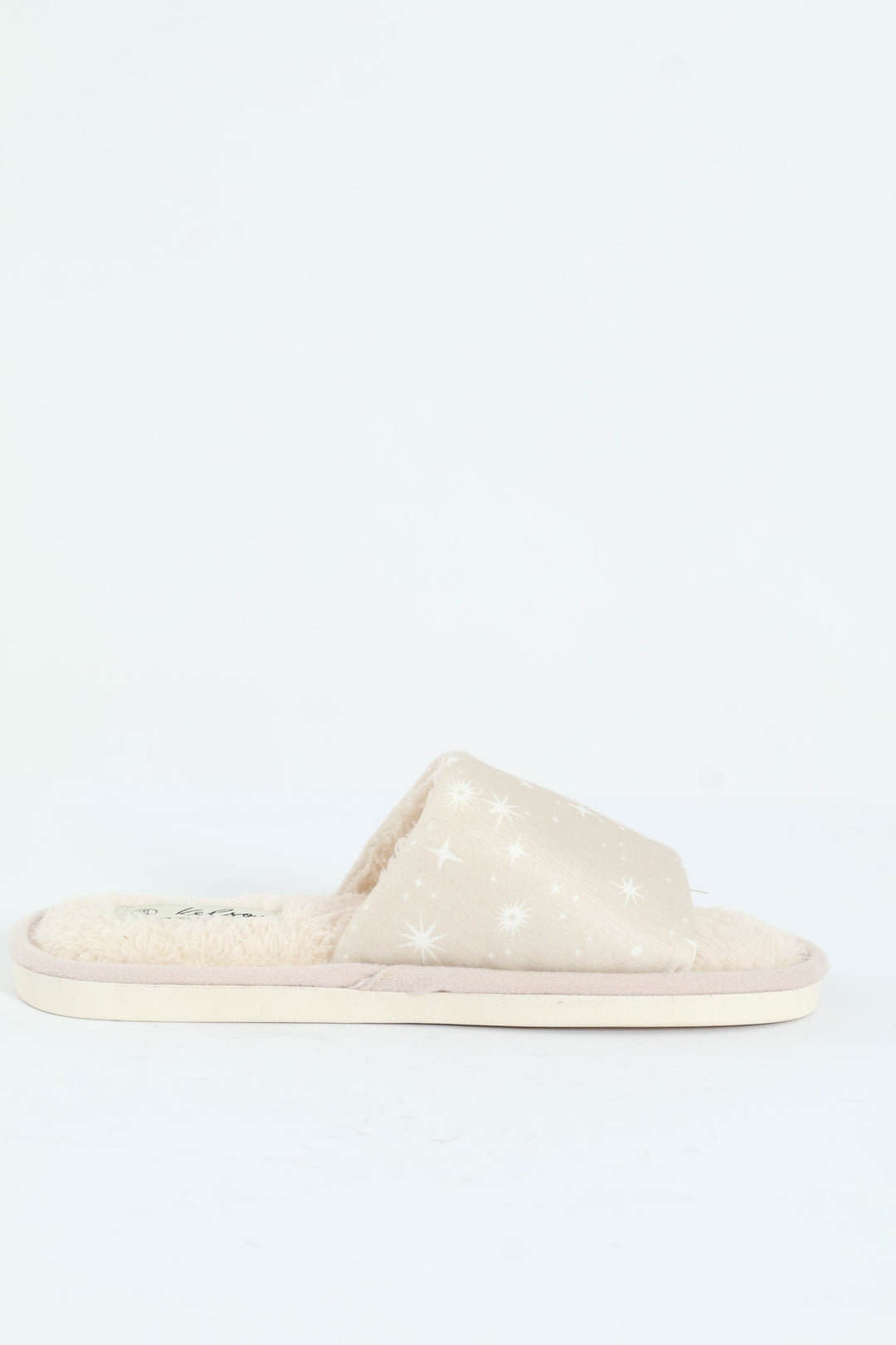 Star Detail Jersey Knit Mule Slipper - Stone