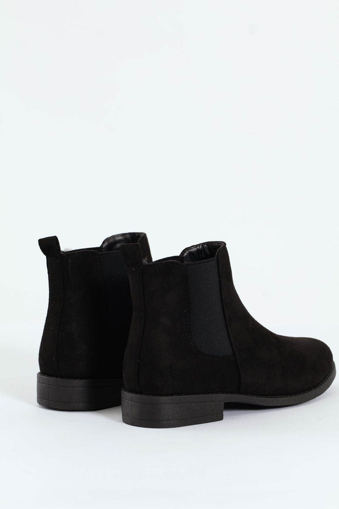 Girls Microsuede Chelsea Boot - Black