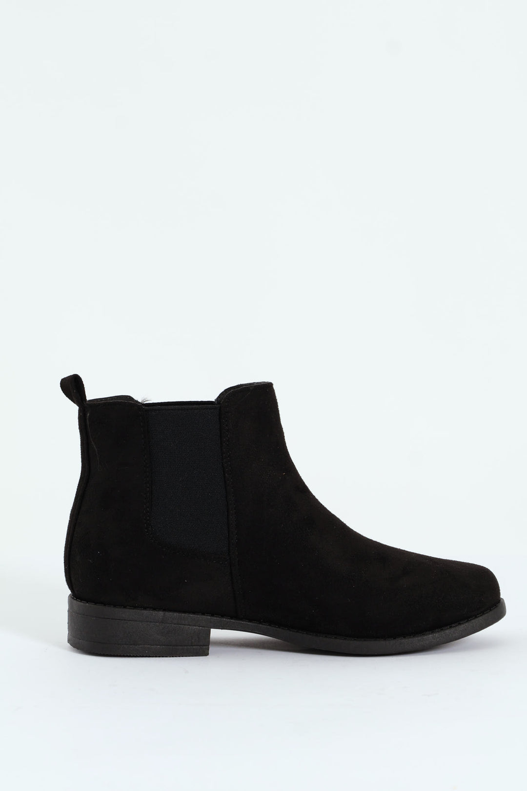 Girls Microsuede Chelsea Boot - Black