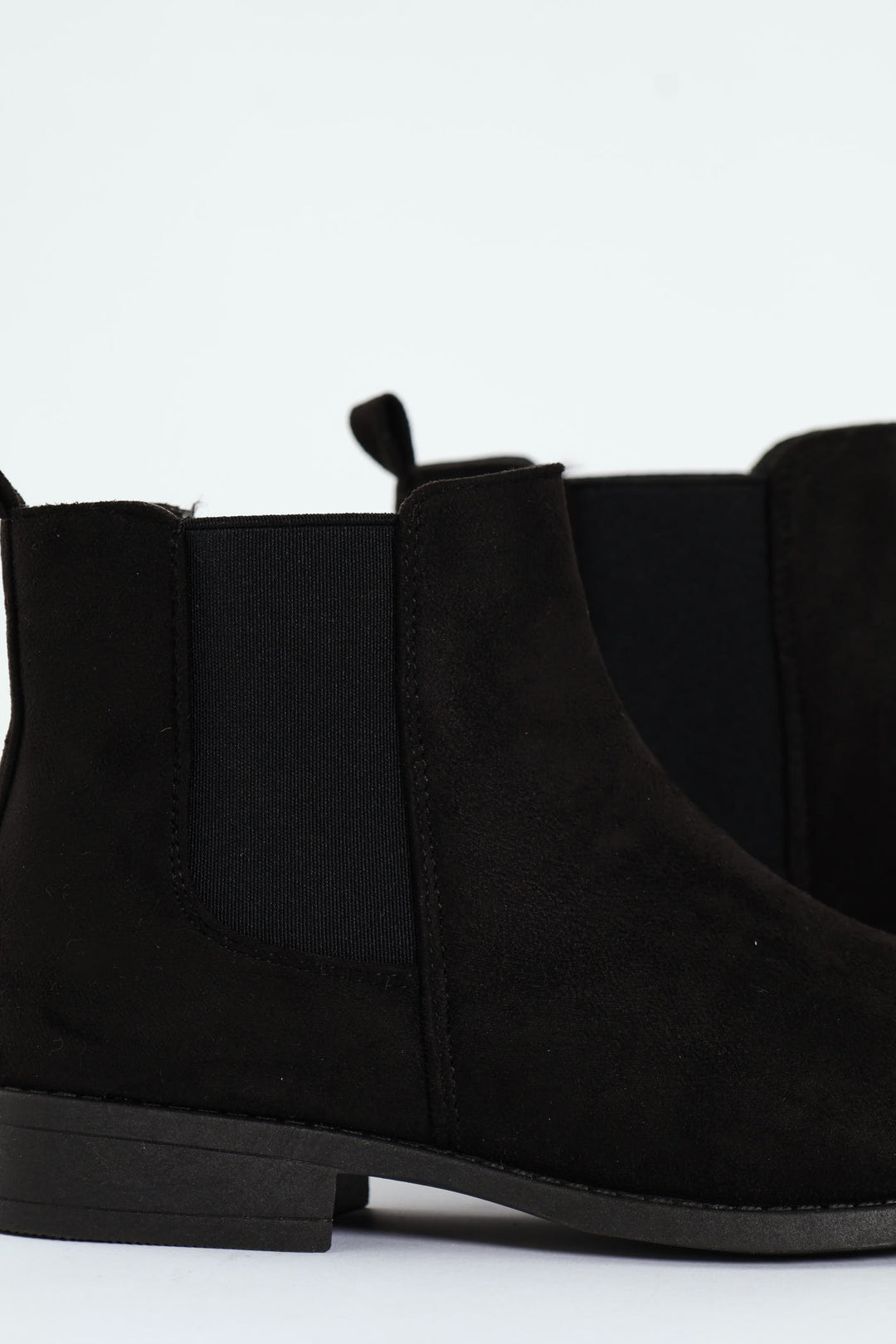 Girls Microsuede Chelsea Boot - Black