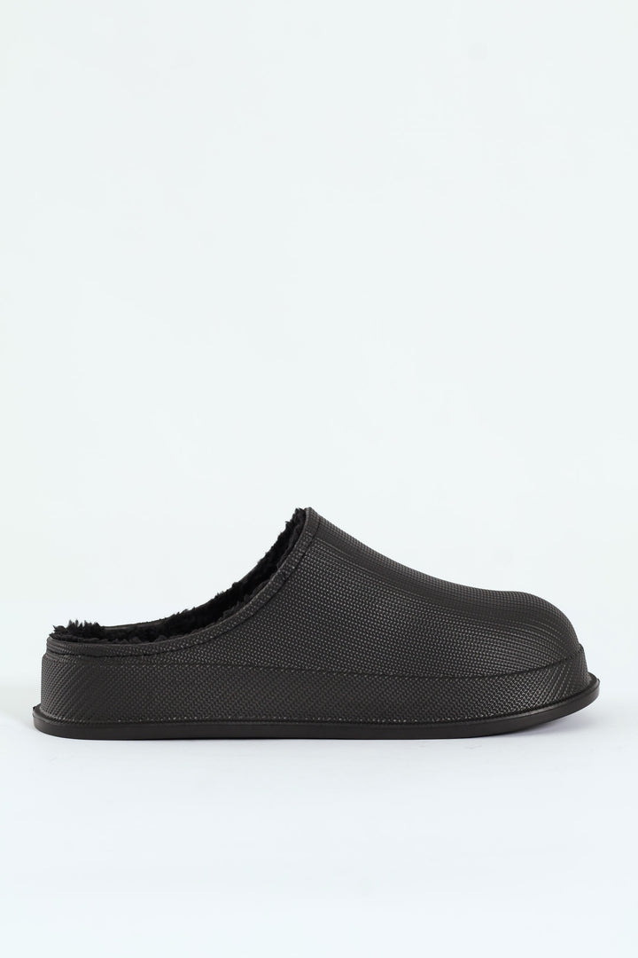 Open Back Clog Slipper - Black