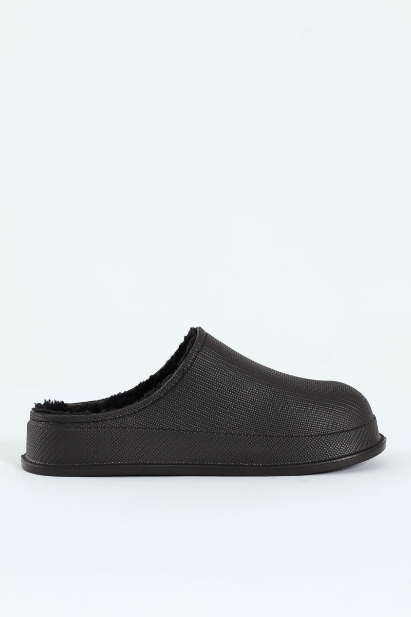 Open Back Clog Slipper - Black