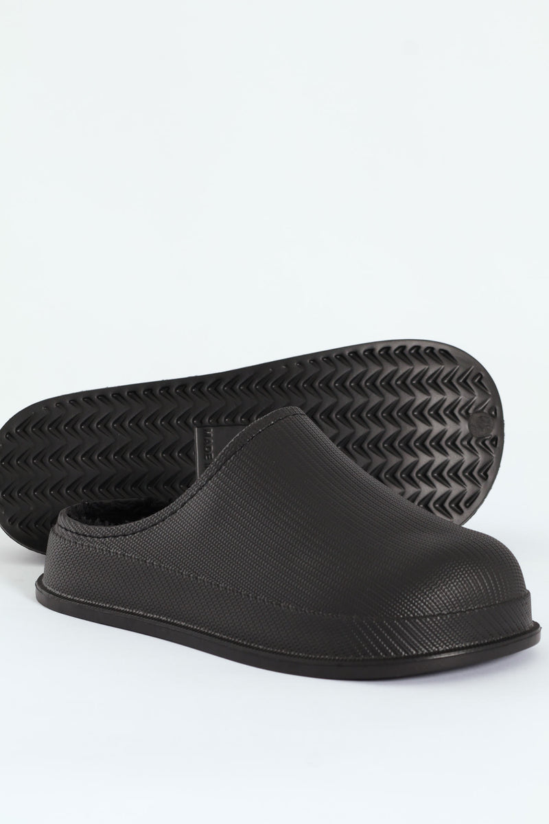 Open Back Clog Slipper - Black
