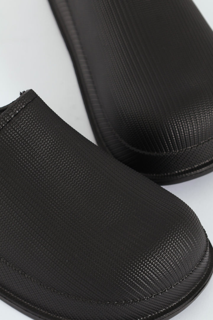 Open Back Clog Slipper - Black