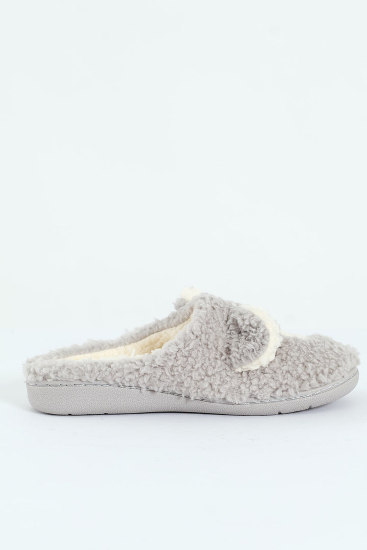 Novelty Bear Slipper - Light Grey