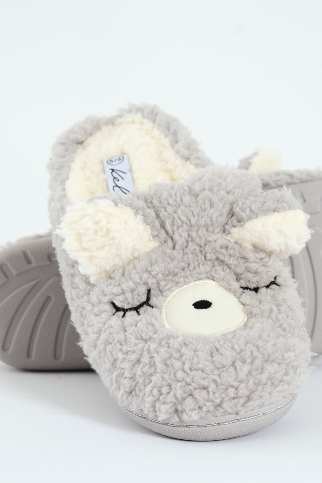 Novelty Bear Slipper Light Grey - Main Image