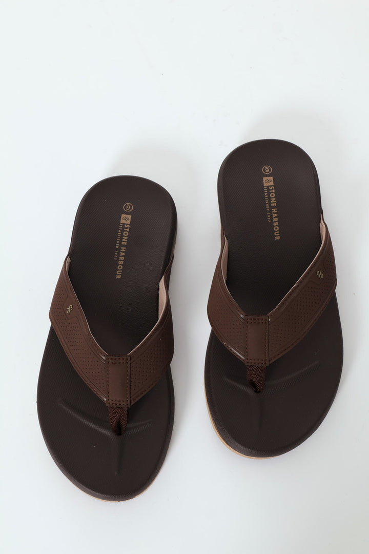 Ultra Soft Wide Vamp Sandal - Chocolate