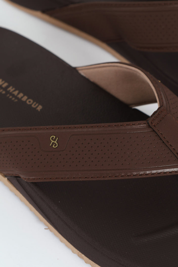 Ultra Soft Wide Vamp Sandal - Chocolate