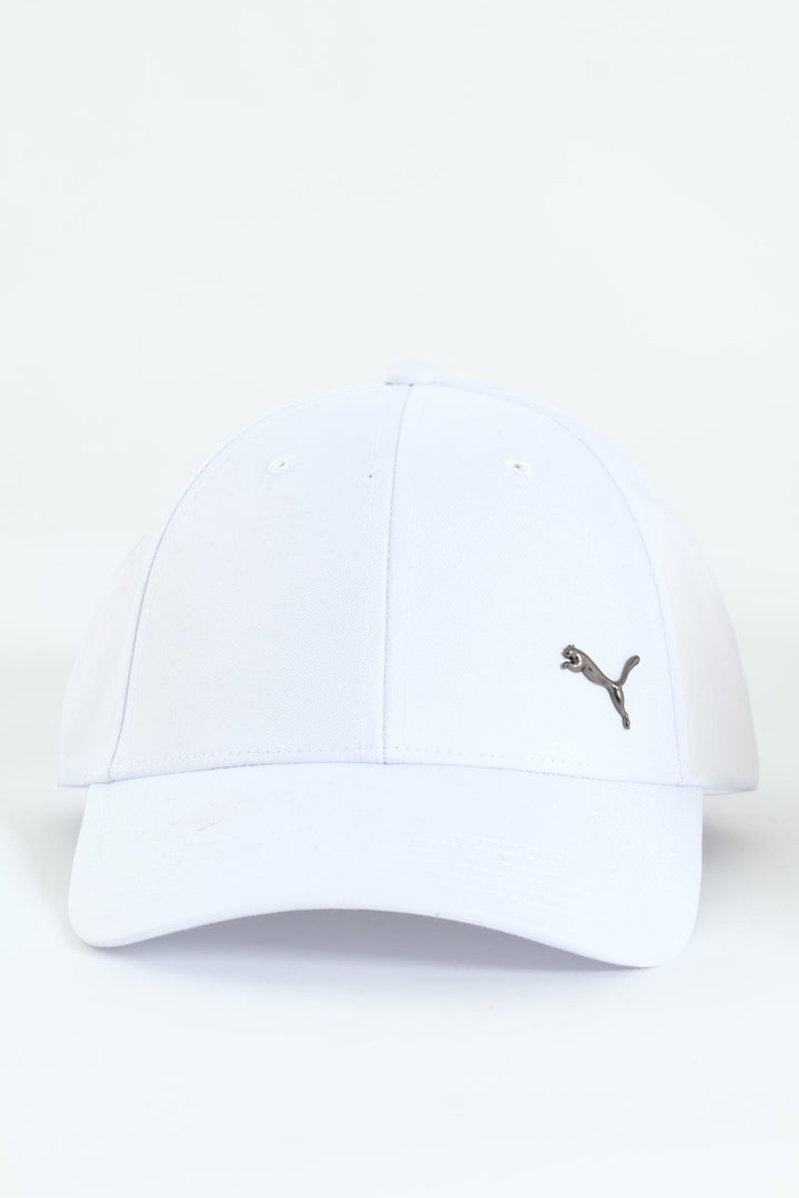 Metal Cat Basseball Cap - White