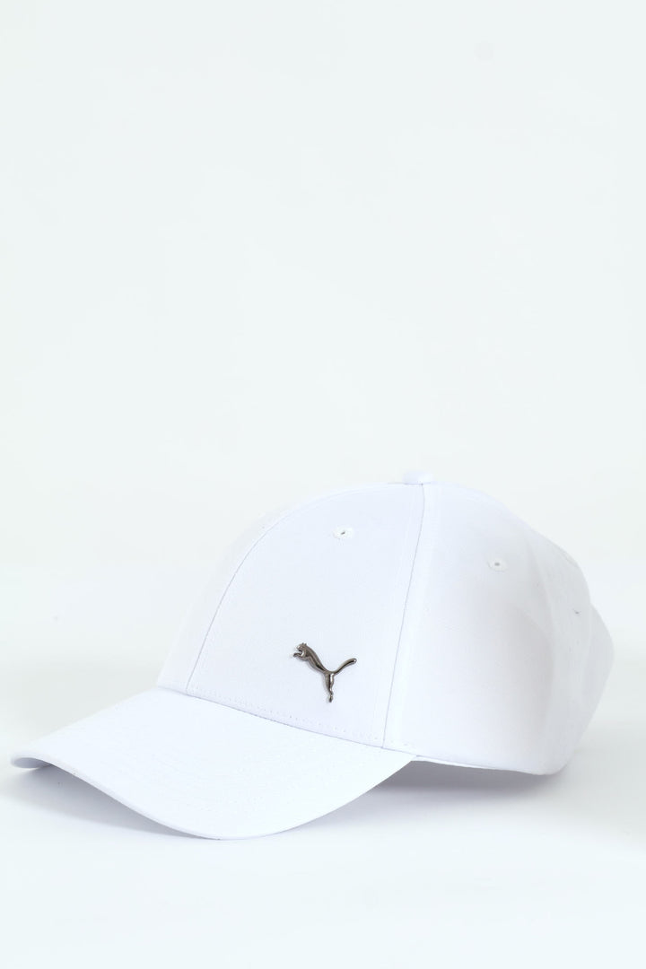 Metal Cat Basseball Cap - White