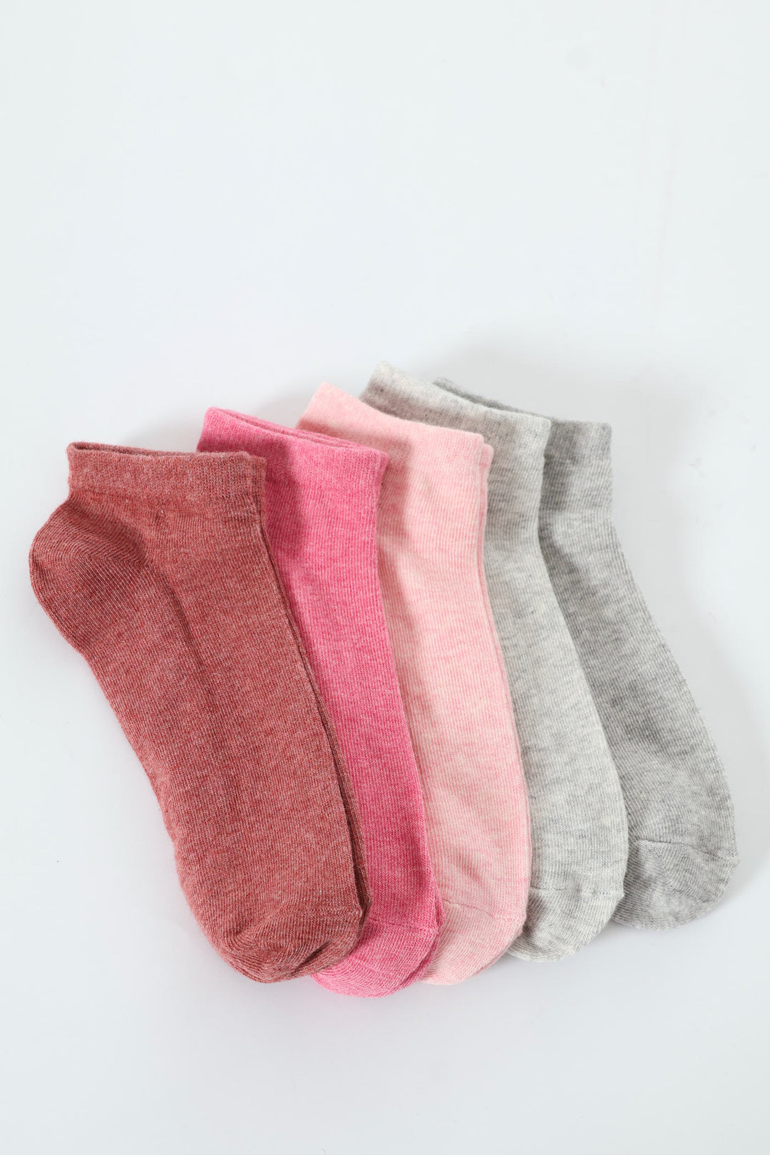 5 Pack Low Cut Fashion Socks - Red