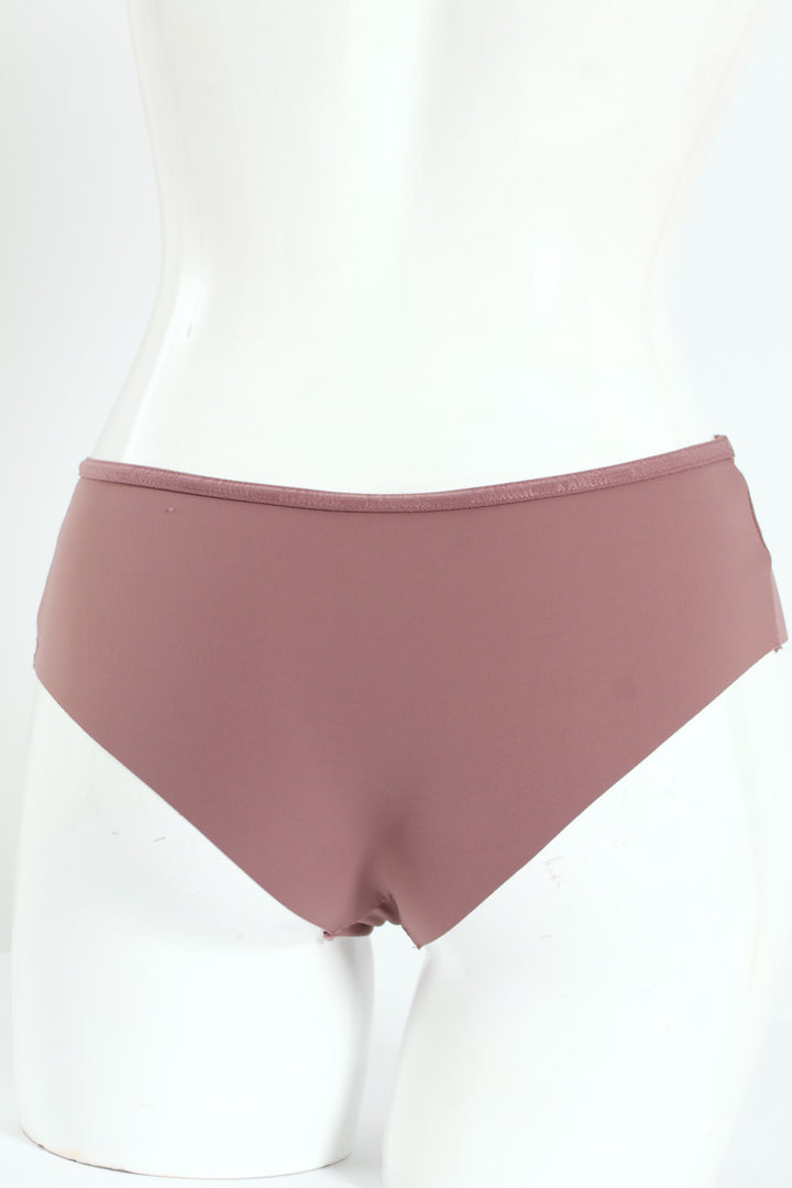 3 Pack Lazer Cut Boyleg Panties - Mocha/Pink/Off White