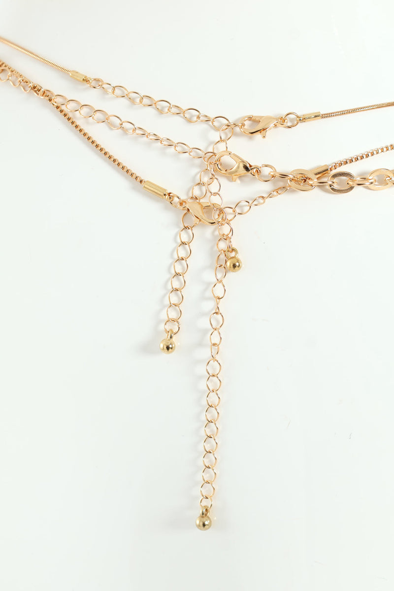 3 Pack Gold Bar Necklace - Gold